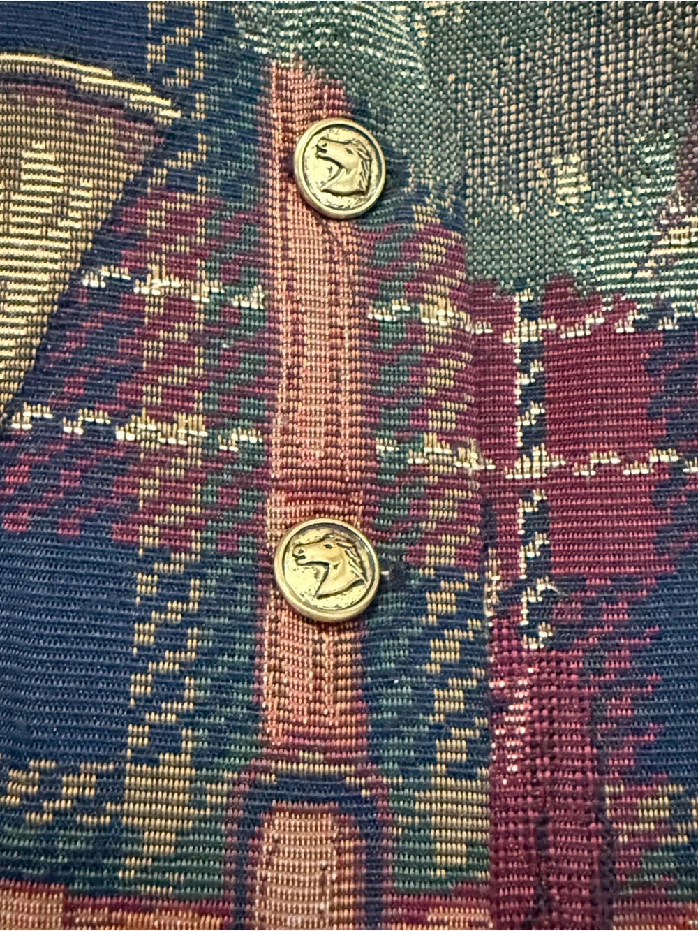 Vintage Carolyn Rothwell Equestrian Tapestry Vest - Picture 7 of 7
